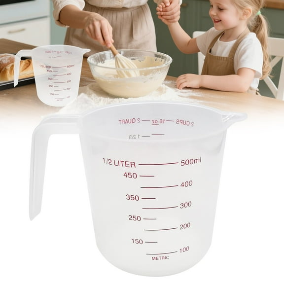 SLUOHZXI 1-Cup Capacity Plastic Measuring Cup,3-Piece Tapered Spout Nesting Plastic Measuring Cups Set, Clear