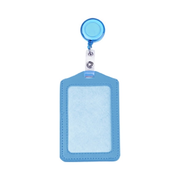 SLUOHZXI 1 Pack Retractable ID Badge Holder, Horizontal Card Cover, Certificate Chest Clip, Retractable Buckle Accessory, Durable Plastic, Portable Stretchable Cord, For Office Staff Business ID Card