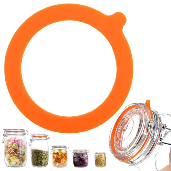 SLUOHZXI 1 Piece Rubber Seals Rings for Glass Jars, Silicone Jar Gaskets – 4.5" Rubber Seals Rings for Glass Jars, Orange Airtight Leakproof Replacement Gaskets for Canning Jars