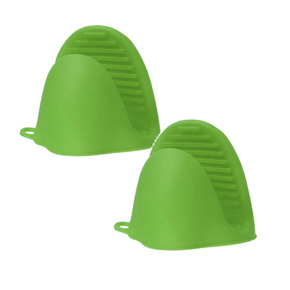 SLUOHZXI 2PCS Silicone Oven Mitts Heat Resistant, Silicone Potholders for Kitchen, Mini Rubber Oven Glove Kitchen Mittens, Cute Cooking Mitts (Green)
