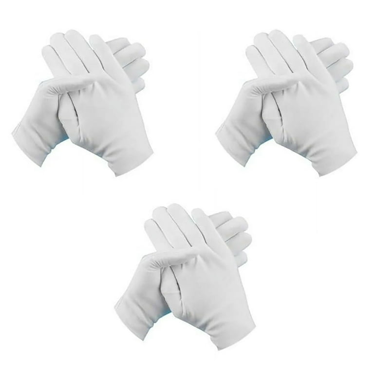 SLUOHZXI 3Pairs White Cotton Gloves for Eczema and Dry Hands