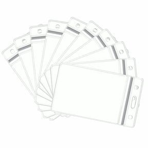 SLUOHZXI 5/10/20 Pack Extra Thick ID Card Name Badge Holder Heavy Duty Waterproof Clear Plastic PVC Vertical Sleeve Pocket Resealable