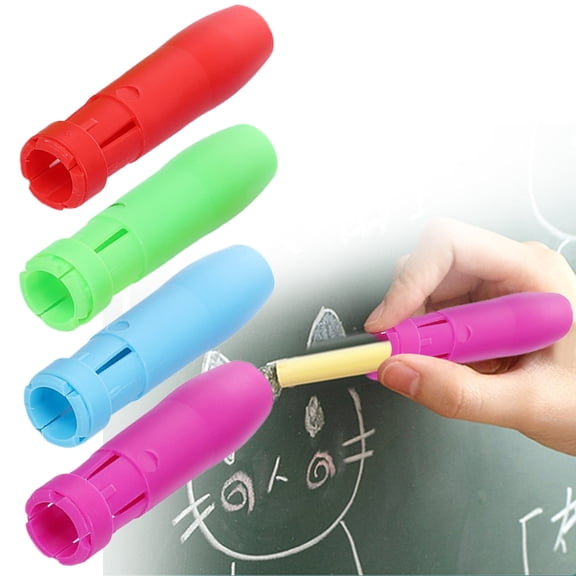 SLUOHZXI 5-Pack Sidewalk Chalk Holders - Adjustable Plastic Clips (Colorful)