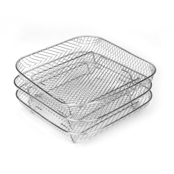 SLUOHZXI 8 inch Square Air Fryer Rack, 1Pcs Stackable Stainless Steel Dehydrator Rack , Square Air Fryer Accessories
