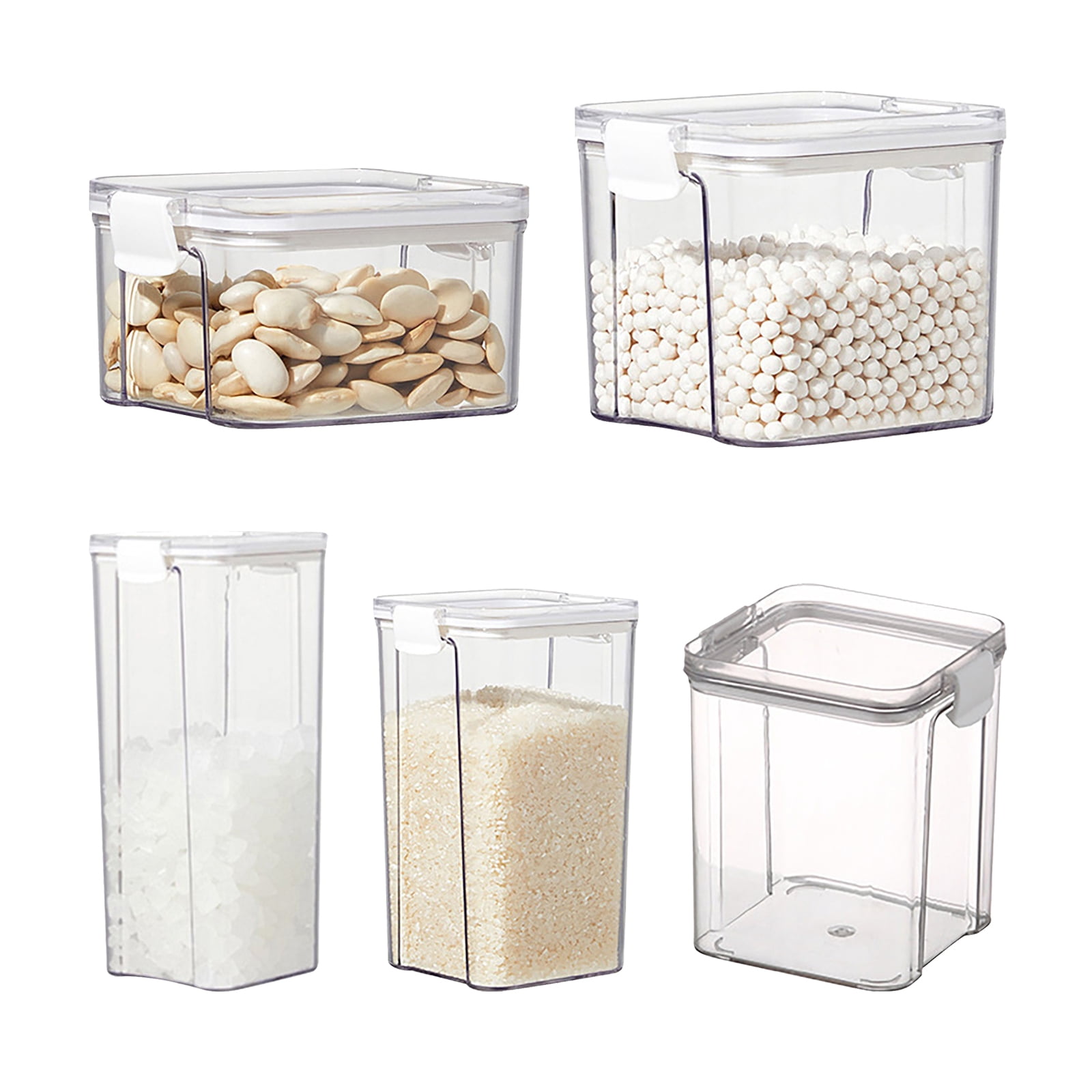SLUOHZXI Airtight Food Storage Containers with Lids,Plastic Storage Canisters for Kitchen and Pantry Organization,Dry Food Canisters for Flour, Sugar and Cereal