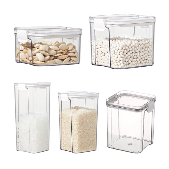 SLUOHZXI Airtight Food Storage Containers with Lids,Plastic Storage Canisters for Kitchen and Pantry Organization,Dry Food Canisters for Flour, Sugar and Cereal