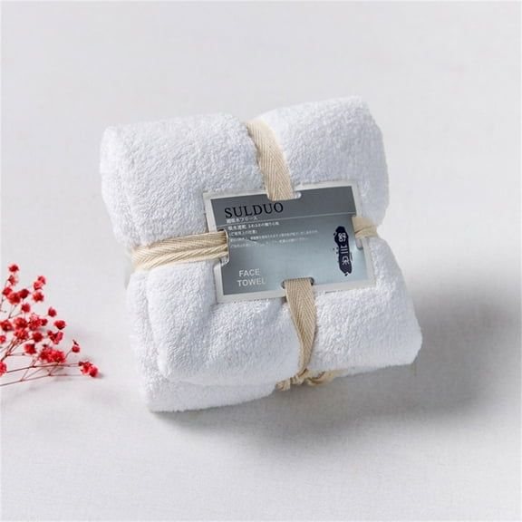 SLUOHZXI Classic Luxury Polyester Washcloths - Large Hotel Spa Bathroom Face Towel | 1 Pc | White