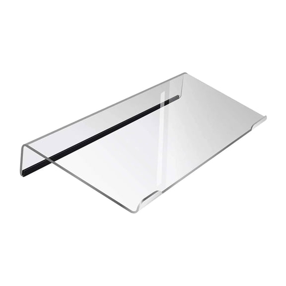 SLUOHZXI Clear Acrylic Tilted Computer Keyboard Holder for Easy Ergonomic Typing, Upgraded Version, Keyboard Stand with Silicone Anti-Slip Case for Office Desk, Home, Clear