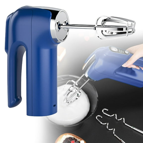 SLUOHZXI Cordless Hand Mixer, Handheld Electric Whisk with 3 Speed Modes, Hand Held Egg Beater (Blue)