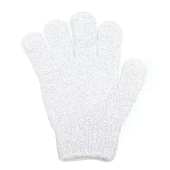 SLUOHZXI Exfoliating Glove for Shower, White Body Exfoliator Glove with Hanging Loop, Scrub Exfoliate Glove Mitt Bath Face Spa Hand Scrubber Wash Deep Scrubbing Dead Skin for Women Men-1PC