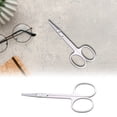 thumbnail image 1 of SLUOHZXI Facial Hair Small Grooming Scissors For Men Women - Eyebrow, Nose Hair, Mustache, Beard, Eyelashes, Ear Trimming - Curved or Rounded Safety Tip Clippers For Hair Cutting - 1PCS Silver, 1 of 8