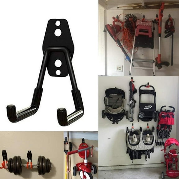 SLUOHZXI Garage Hooks Heavy Duty Utility Steel with Anti-Slip Coating Wall Mount Storage Organizer for Hanging Power and Garden Tools, Ladders, Hose, Bikes, Ropes, Bulk Items, and More