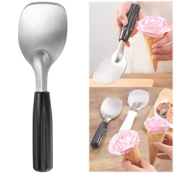 SLUOHZXI Heavy Duty Ice Cream Spade Scoop with Non-Slip Handle - Stainless Steel Ice Cream Spoon Paddle Perfect for Scooping and Serving Hard Frozen Treats