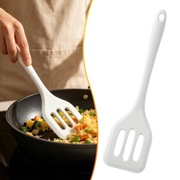SLUOHZXI Kitchen Silicone Spatula Turner, 1 Pc Heat Resistant Slotted Spatula for Eggs, Fish, Pancakes, and Steak, One Piece Non Stick Flexible Kitchen Utensil, 8.26 in