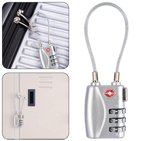 SLUOHZXI Luggage Locks, Combination Travel Cable Lock,Zinc Alloy Outdoor Keyless Resettable Lock for Travel, Lockers, Bags, Backpack,Gym,Gate-by
