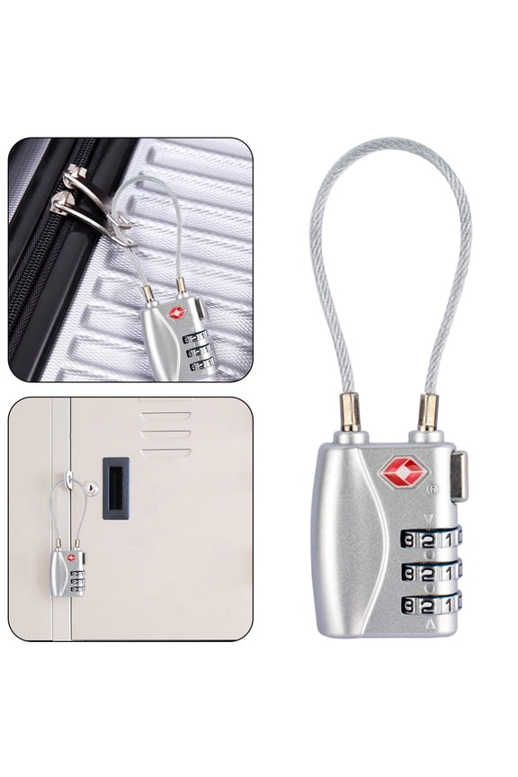 Luggage Locks, Combination Travel Cable Lock,Zinc Alloy Outdoor Keyless Resettable Lock for Travel, Lockers, Bags, Backpack,Gym,Gate-by
