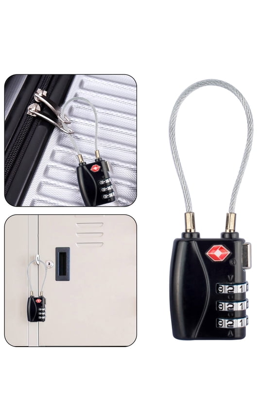 Luggage Locks, Combination Travel Cable Lock,Zinc Alloy Outdoor Keyless Resettable Lock for Travel, Lockers, Bags, Backpack,Gym,Gate-by