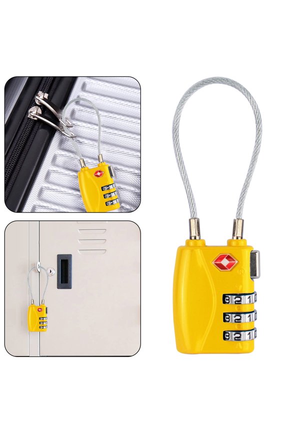 Luggage Locks, Combination Travel Cable Lock,Zinc Alloy Outdoor Keyless Resettable Lock for Travel, Lockers, Bags, Backpack,Gym,Gate-by