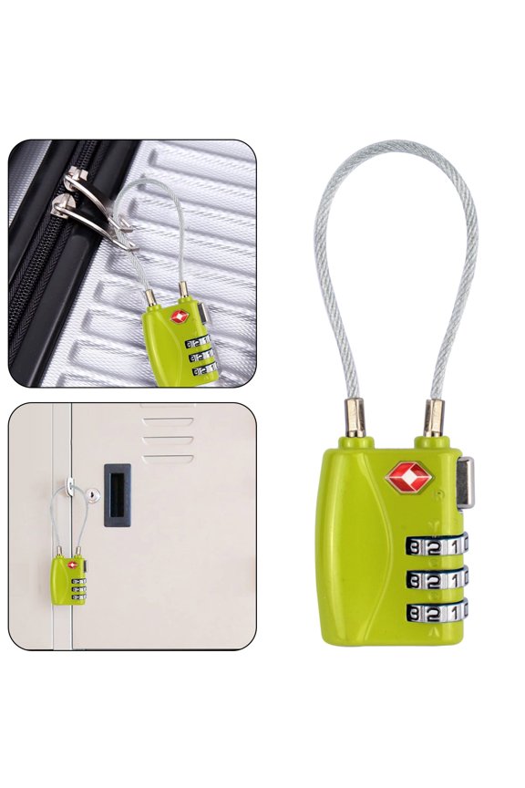 Luggage Locks, Combination Travel Cable Lock,Zinc Alloy Outdoor Keyless Resettable Lock for Travel, Lockers, Bags, Backpack,Gym,Gate-by