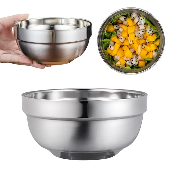 SLUOHZXI Mixing Bowls | Set of 5 | 5.1-Inch Stainless Steel Professional Grade Flat Base Mixing Bowls for Home and Commercial Kitchens