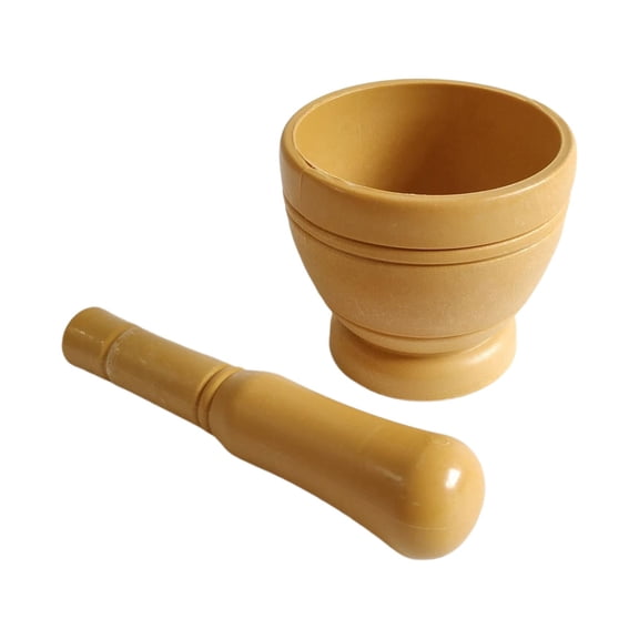 SLUOHZXI Plastic Small Mortar and Pestle, Plastic Herb Grinder Pill Crusher Set, 4.3 inch Gold