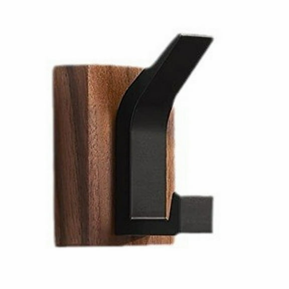 SLUOHZXI Rectangular Wall-Mounted Farmhouse Coat Rack, 1 Hook, Light Walnut