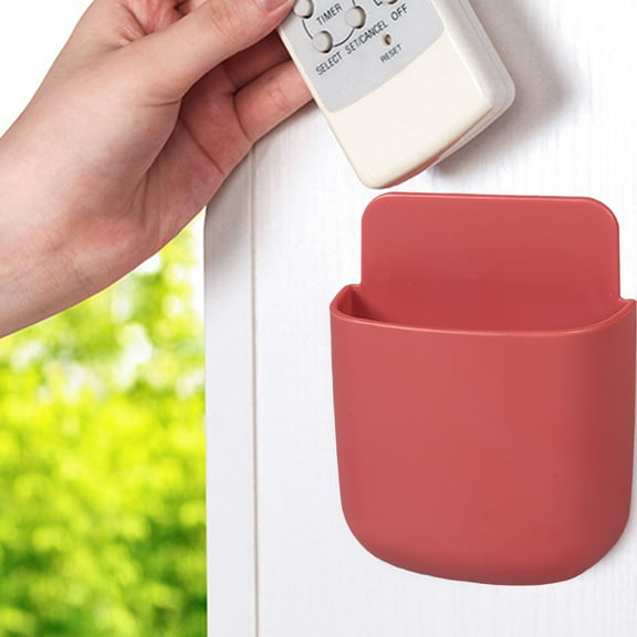SLUOHZXI Remote Control Holder Wall Mount Self Adhesive Remote Case Hole-Free Storage Organizer Wall Pencil Holder Phone Charging for Home Office School