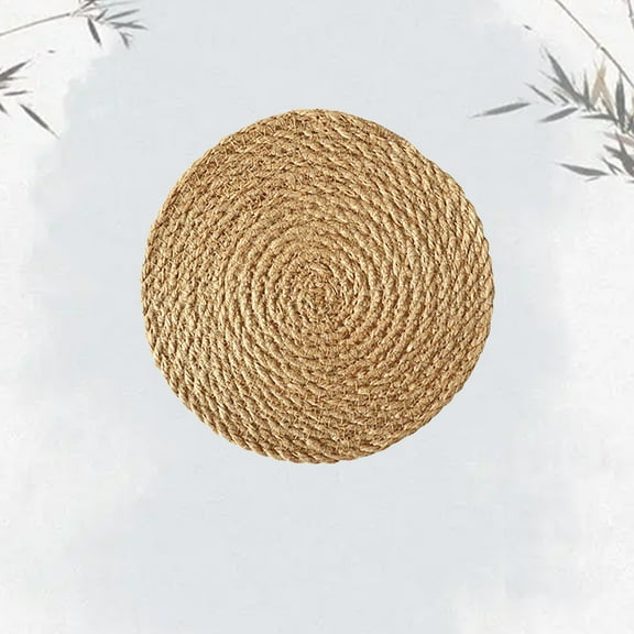 SLUOHZXI Round Woven Placemats - Boho Rattan Placemats Natural Water Hyacinth Placemat, Farmhouse Weave Place Mats, Rustic Braided Wicker Table Mats for Dining Table,Home,Wedding