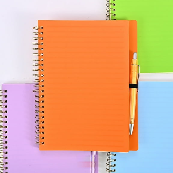 SLUOHZXI Spiral Notebook Journal With Pen PP Loose Business Notebook For Homework And Pen Orange