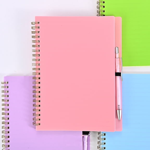 SLUOHZXI Spiral Notebook Journal With Pen PP Loose Business Notebook For Homework And Pen Pink