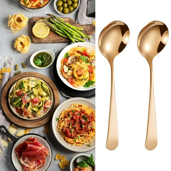 SLUOHZXI Spoons, 1 Piece Spoon, 6.22 Inch Stainless Steel Table Soup Spoons with Long Handles for Home, Kitchen, or Restaurant Flatware Set