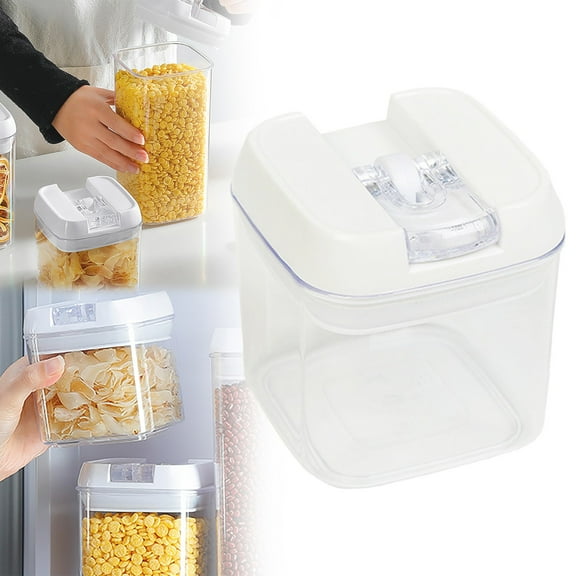 SLUOHZXI Tite Storage Container with Lid , Stackable Acrylic Canister for Rice Sugar Flour Protein Powder, Kitchen Pantry Organizer