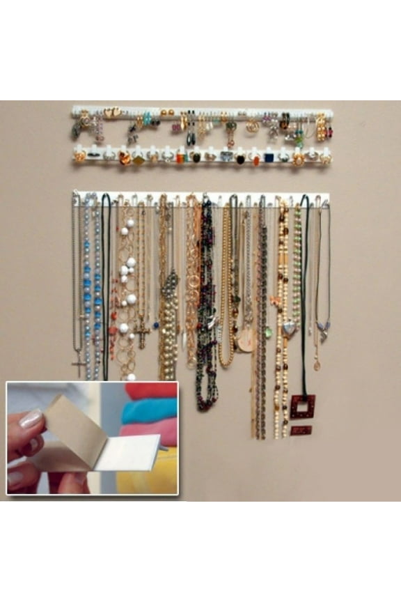 Wall Jewelry Organizer, Command Strips included for Easy Hanging,Earring Organizer, Necklace Organizer, Bracelet Holder, Ring Holder, Rotating Branches