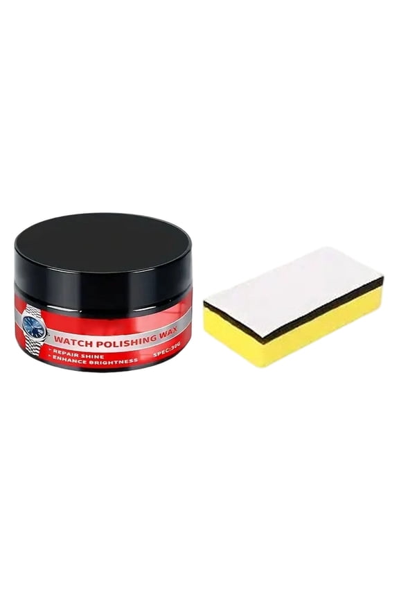 Watch Polishing Paste and Sponge Kit, Effective Scratch Remover. Restore Shine for Watch Glass, Metal, Jewelry and Rings. Suitable for Stainless Steel, Brass, Resin and Epoxy Surface Repair