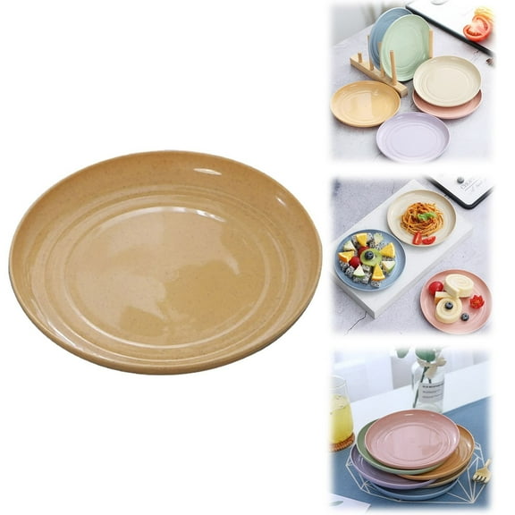 SLUOHZXI Wheat Straw Plates Lightweight Unbreakable Dinner Dishes Plates Set Dishwasher & Microwave Safe (Small 1 Pc 5.9')