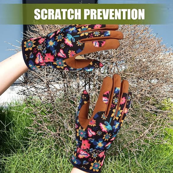 SLUOHZXI Womens Gardening Weeding Working Gloves, Leather Garden Glove for Women Thorn Proof No Stab for Digging, Planting,Pruning