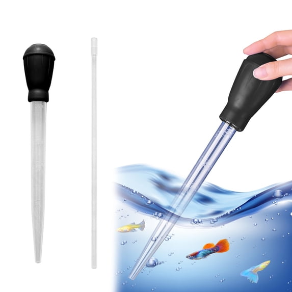SLUOHZXI11 IN Extra Long Turkey Baster for Aquarium, Aquarium Water Changer Siphon for Fish Tank Cleaning, Waste Remover for Aquarium, Blue