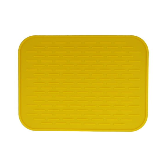 SLUOHZXIDish Drying Mat,Heat-resistant,Easy Clean,Silicone Dish Drying Mats for kitchen Counter,Kitchen Gadgets Kitchen Accessories Kitchen Small Appliances (8.66", Yellow)