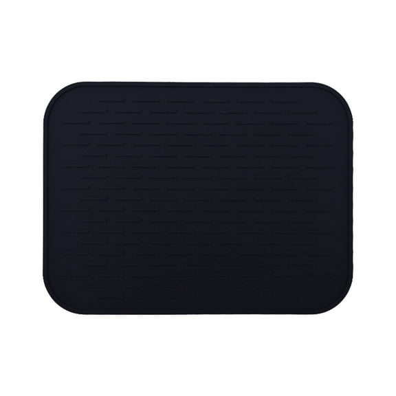 SLUOHZXIDish Drying Mat,Heat-resistant,Easy Clean,Silicone Dish Drying Mats for kitchen Counter,Kitchen Gadgets Kitchen Accessories Kitchen Small Appliances (8.66", Black)