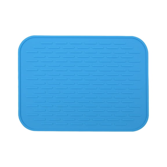 SLUOHZXIDish Drying Mat,Heat-resistant,Easy Clean,Silicone Dish Drying Mats for kitchen Counter,Kitchen Gadgets Kitchen Accessories Kitchen Small Appliances (8.66", Blue)
