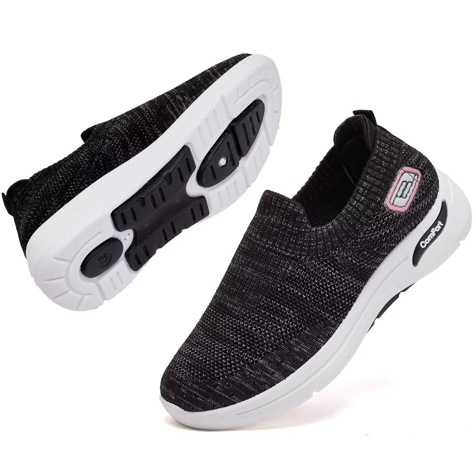 SLY Slip On Sneakers for Women Lightweight Walking Shoes Arch Support