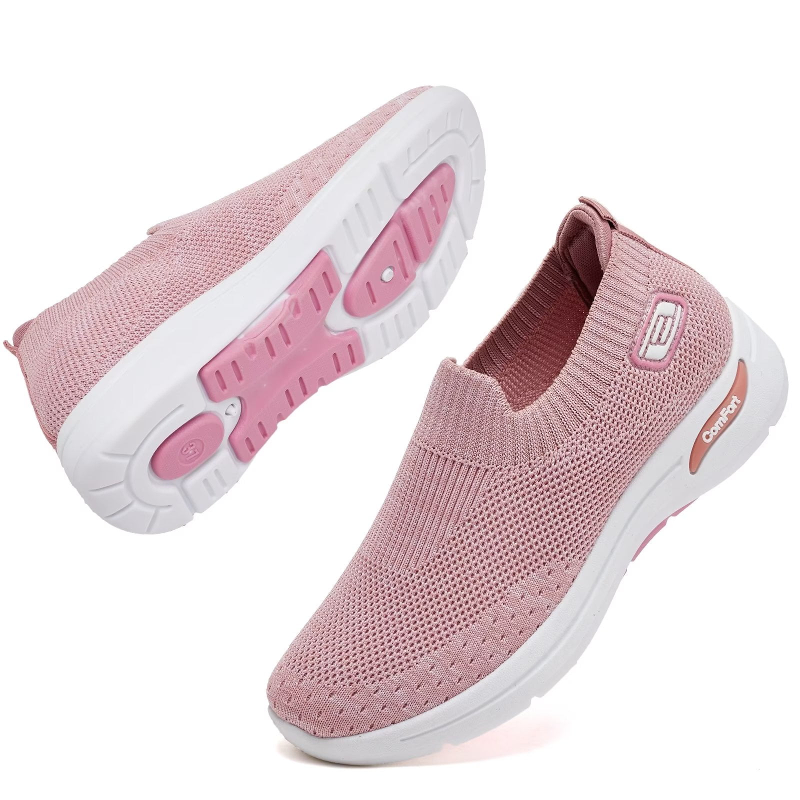SLY Slip On Sneakers for Women Lightweight Walking Shoes Arch Support