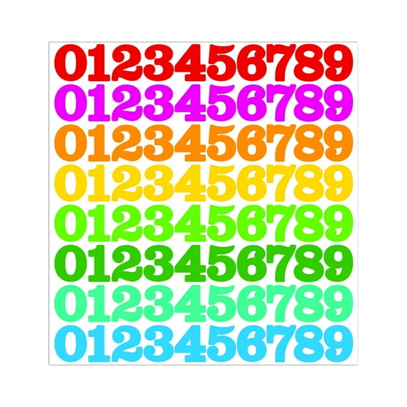 SLYNSHome 0 to 9 Number Stickers,1 inch Waterproof Mailbox Number Labels Self Adhesive Consecutive Numbers Decal for Inventory - Multicolor