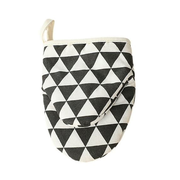 SLYNSHome 1 Pack Short Oven Mitts Kitchen Oven Gloves High Heat Resistant Oven Mits with Hanging Loop for BBQ,Baking,Cooking and Grilling