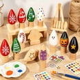 thumbnail image 1 of SLYNSHome 10 Pack Unfinished Wooden Light Bulb Figurines, Wood Bulb Ornaments For DIY Painting Crafts For Christmas Seasonal Tabletop Home Decoration, 1 of 5