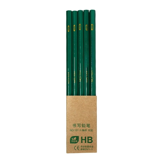 SLYNSHome 10 Pcs Pencils Bulk,HB - Wooden Green Pencils Wood Pencil for Writing Drawing Sketching Office Supplies - HB