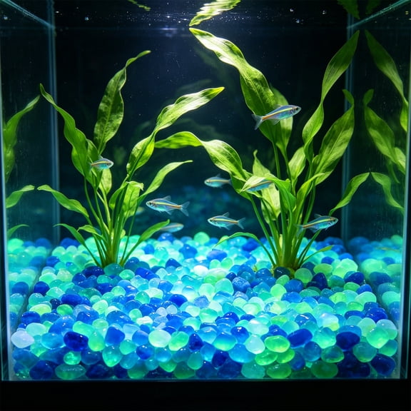 SLYNSHome 100Pcs Glow in The Dark Rocks Outdoor Decorations Stones Small Luminous Pebbles Indoor/Outdoor Decor for Garden Fish Tank Aquarium Planter Walkway - Multicolor