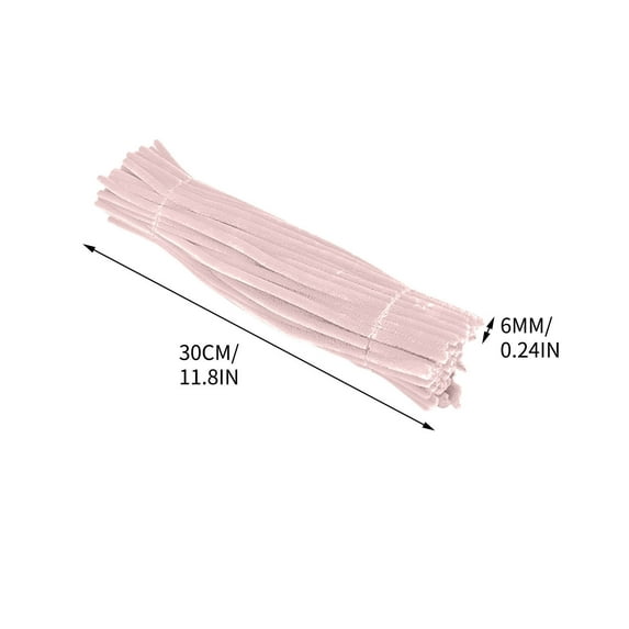 SLYNSHome 100Pcs Pipe Cleaners Chenille Stem,Pink Solid Color Pipe Cleaners for DIY Arts Crafts Decorations
