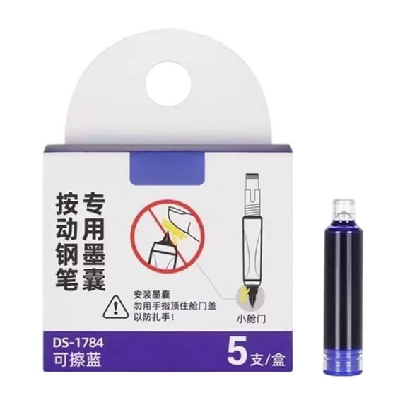 SLYNSHome 10Pack Dark Blue Ink Cartridge for Fountain Pen Ink Cartridge Refillable Business Writing Pens Disposable Ink Pen Refills 3.4 mm Bore Diamete - Dark Blue