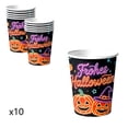 thumbnail image 1 of SLYNSHome 10Pcs Halloween Paper Cup Disposable Tableware, Neon Pumpkin Witch Print Paper Mug Holiday Indoor Party Supplies Table Decorations, 1 of 4